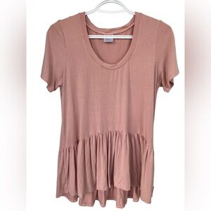 Jax & Lennon ladies peplum shirt pink small